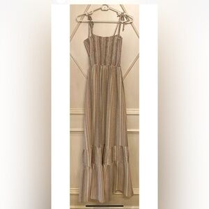 Peach Love Elegant Striped Maxi Dress